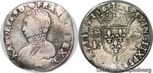 S1131 France Rare Teston Charles IX 4e type 1564 Bayonne Argent -> Faire Offre