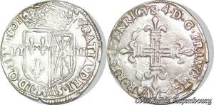 S1154 France Rare 1/4 Ecu Henri IV 1589-1610 Navarre 1601 Saint-Palais Argent