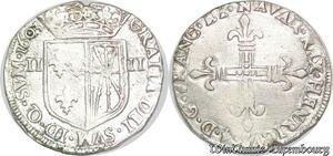 S1155 France Rare 1/4 Ecu Henri IV 1589-1610 de Navarre 1603 Saint-Palais Argent
