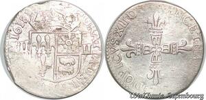 S1166 France Rare 1/4 d’Ecu Henri IV Louis XIII 1618 Argent