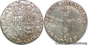 S1168 France Rare 1/4 d’Ecu Henri IV Béarn Navarre Morlaàs 1603 Argent Silver -