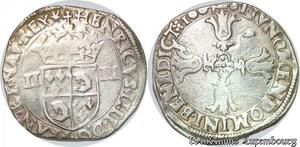 S1181 France France Rare 1/4 Quart Henri IV écu Dauphiné 1604 Z Grenoble Argent