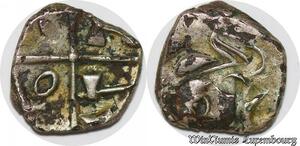 S1314 France Volques Tectosages Toulouse Drachme tête cubiste haches affrontées Argent