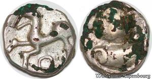 S1316 France Rare Bellovaques Beauvais 1/4 Statere d'Argent cheval à droite