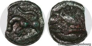 S1321 France Rare Sequanes Besancon IIe I S av JC Potin à la grosse tête bandeau