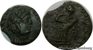 S1498 Antoninien Theodora Died AD 337 Treveri mint Pietas facing holding child SUP