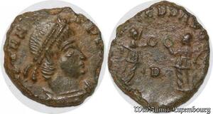 S1513 Empire Romain Superbe ! Nummus Lettre D deux personnages A identifier