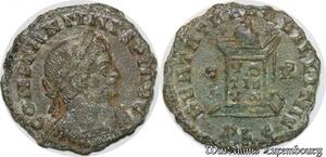 S1569 Nummus Constantin I Lugdunum Beata Tranqvillitas Vot/Is/XX Plc