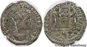 S1604 Rare France Nummus Constantin Ier Victoria E P (deux captifs) L Lyon Sup