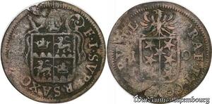 S1628 Switzerland Sitten Bistum 1/2 Batzen Franz Joseph Supersaxo 1710