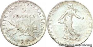 S1674 France 2 Francs Semeuse 1910 Argent Silver -> Faire Offre