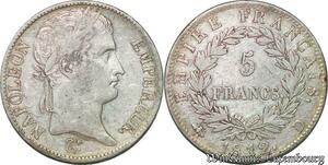 S1705 France 5 Francs Napoléon Empereur 1812 D Lyon Argent Silver -> Faire Offre