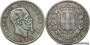 S1722 Fake 5 Lire Vittorio Emanuele 1875 Silver ? -> Make offer
