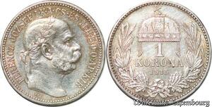 S1729 Hungary 1 Korona Franz Joseph 1915 KB Silver SPL FDC UNC !