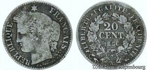 S1736 France 20 Centimes Cérès 1850 A Paris Argent Silver -> Faire Offre