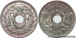 S1819 France 25 Centimes Lindauer 1915 Souligné Superbe -> Faire Offre