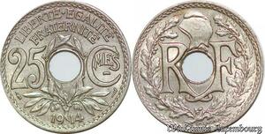 S1820 France 25 Centimes Lindauer 1914 Souligné Superbe -> Faire Offre