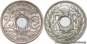 S1821 France 25 Centimes Lindauer 1916 Souligné -> Faire Offre