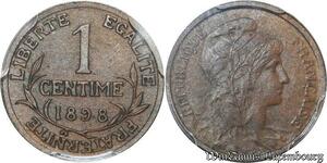 S1850 Rare France 1 Centime Dupuis 1898 PCGS PR64 MAT Proof FDC - Faire Offre