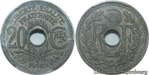 S1853 Rare France 20 Centimes Lindauer 1945 C PCGS MS63 SPL - Faire Offre