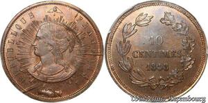 S1856 Rare France 10 Centimes Concours Pillard 1848 PCGS SP65 Finest - Faire Offre