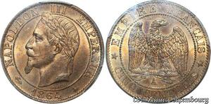 S1857 Rare France 5 Centimes Napoléon I 1864 A PCGS MS63 Splendide - Faire Offre