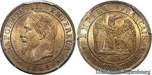 S1861 Rare France 1 Centime Napoléon I 1861 A Paris PCGS MS65 FDC - Faire Offre