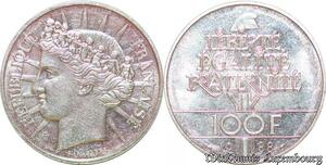 S1878 France 100 Francs Fraternité 1988 FDC Argent Silver - Faire Offre