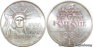S1879 France 100 Francs Statue de la liberté 1986 FDC Argent Silver - Faire Offre