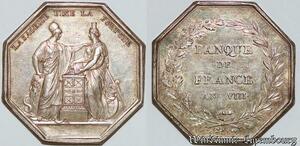 S1890 France Jeton Consulat Banque de France An VIII Paris Silver FD