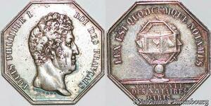 S1892 France Jeton Louis-Philippe I 1773 1850 Compagnie Notaires Paris Michaud Silver