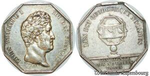 S1894 France Jeton Louis-Philippe I 1773 1850 Compagnie Notaires Paris Michaud Argent