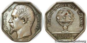 S1897 France Jeton Napoléon I Empereur Compagnie Notaires 1769 1821 Paris BAE Argent Silve