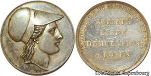 S1899 Rare France Médaille La société Libre Emulation Rouen Argent Silver SUP