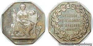 S1900 France Jeton Notaires Aondissement Bourges Cher Argent Silver SUP SPL