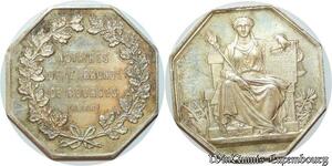 S1901 Rare France Jeton Notaires Aondissement Bourges Cher Argent Silver SUP SPL