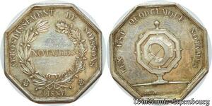 S1902 France Jeton Notaires Aondissement de Soissons Aisne Argent Silver SPL
