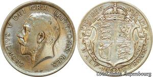 S1905 United Kingdom 1/2 Crown George V 1918 Argent Silver- Faire Offre