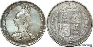 S1914 United Kingdom Shilling Victoria Dei Gratia 1887 Argent Silver AU -> Offer