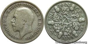 S1920 United Kingdom 6 Pence George V 1935 Argent Silver - Faire Offre
