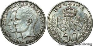 S1922 Belgium 50 Francs Baudoins Fabiola 15/12/1960