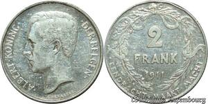 S1926 Belgium 2 Francs Albert Koning 1911 Argent Silver - Faire Offre