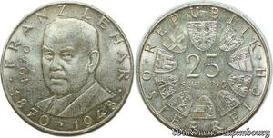 S1941 Austria 25 Schilling Republikösterreich Welz Franzlehar 1970 Argent