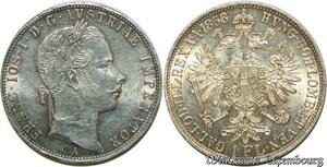 S1944 Autriche Austria Florin Franz Joseph 1858 Argent Silver FDC ! UNC