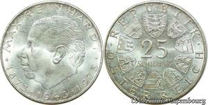 S1945 Austria 25 Schilling Republikösterreich Reinhardt 1973 Welz Silver FDC