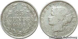 S1993 Libéria 25 Cents Marianne 1906 Argent Silver - Faire Offre