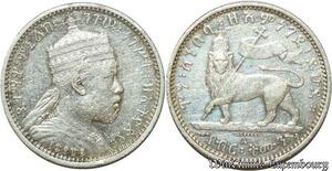 S1997 Rare Etiophia 1/8 Birr Menelik II 1887 1895 Silver -> Make offer