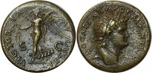 T7827 Rare Roman Empire Dupondius Neron 64 Victoria Avgvsti Quality - F Offre
