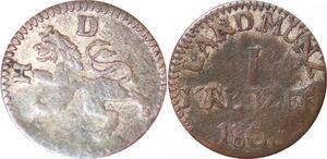 P0006 Germany Hessen Darmstadt 1 Kreuzer Ludwig X 1803 KM257 Silver