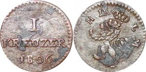 P0008 Scarce Germany Hessen Darmstadt Kreuzer Ludwig X 1806 H.D.-L.M